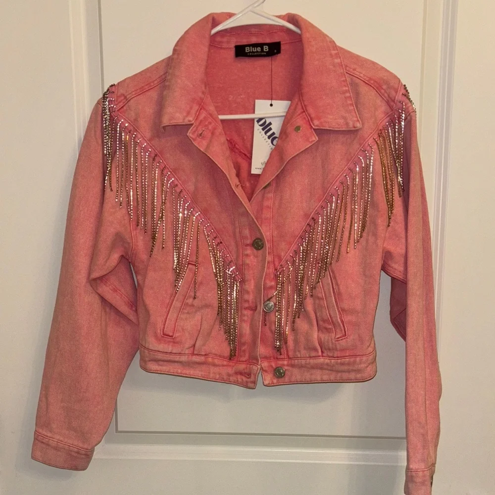 NWT Rhinestone Fringe Jacket - Picture 1 of 3